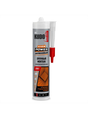 Жидкие гвозди Kudo Home Power армированные волокном (на акриловой основе) белые 280мл (12) +5С