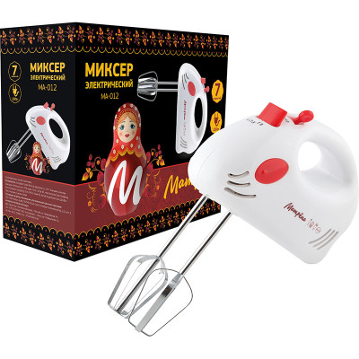 Миксер 150 Вт погружной 7 скоростей красный MA-012 Матрена Миксер 150 Вт погружной 7 скоростей красный MA-012 Матрена