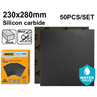 Бумага водостойкая шлиф 230-280 мм P400 50 шт INGCO AKHS040016 INDUSTRIAL