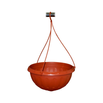 Кашпо пластиковое подвесное 8 л с подвесом коричневое Джулия