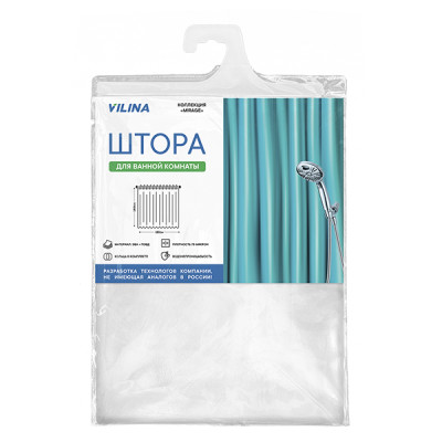 Штора для ванной Mirage 180х180см белая