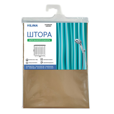 Штора для ванной Mirage 180х180см золотая