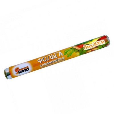 Фольга алюминиевая пищевая 30 см*8 м 9 мкм Рыжий кот