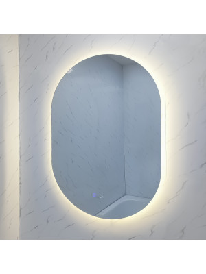 Зеркало для ванной 60*90 см LED подсветка антизапотевание овальное KN-830A60/90 KNOIS