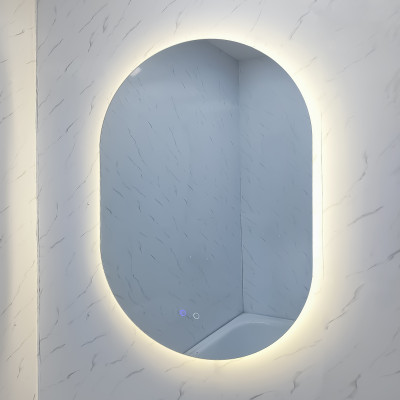 Зеркало для ванной 60*90 см LED подсветка антизапотевание овальное KN-830A60/90 KNOIS
