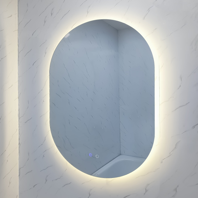 Зеркало для ванной 60*90 см LED подсветка антизапотевание овальное KN-830A60/90 KNOIS