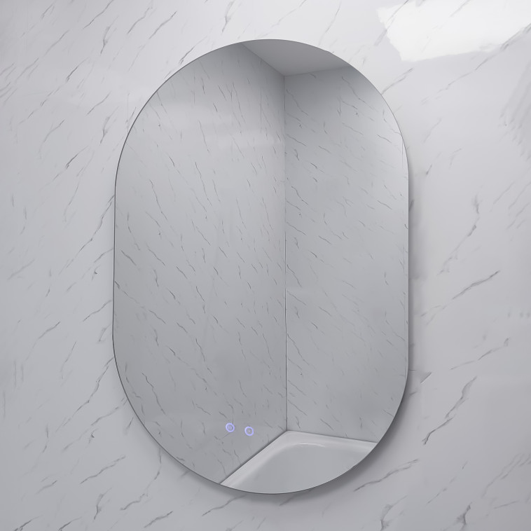 Фото Зеркало для ванной 60*90 см LED подсветка антизапотевание овальное KN-830A60/90 KNOIS