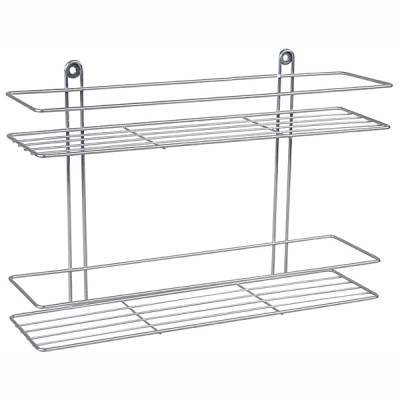 Полка 2-ярусная RUS-385032-2 прямоугольная хром