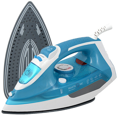 Утюг 2,2 кВт керамическая подошва вертик отпаривание удар самоочистка голубой Maxtronic