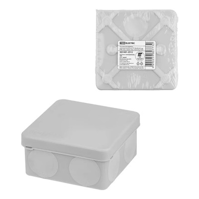 Коробка распаячная ОП 80х80х40 мм, IP66, 8 вх., серая, инд. штрихкод TDM