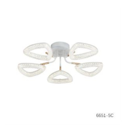 Люстра светодиодная 5 плафонов 61*16 см 80Вт 20м2 3 цвета белый Baizheng Люстра светодиодная 5 плафонов 61*16 см 80Вт 20м2 3 цвета белый Baizheng