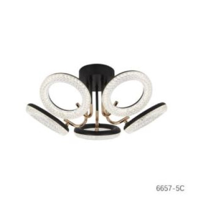 Люстра светодиодная 5 плафонов 51*22 см 80Вт 5600 LM 20м2 3 цвета прил пульт черный Baizheng Люстра светодиодная 5 плафонов 51*22 см 80Вт 5600 LM 20м2 3 цвета прил пульт черный Baizheng