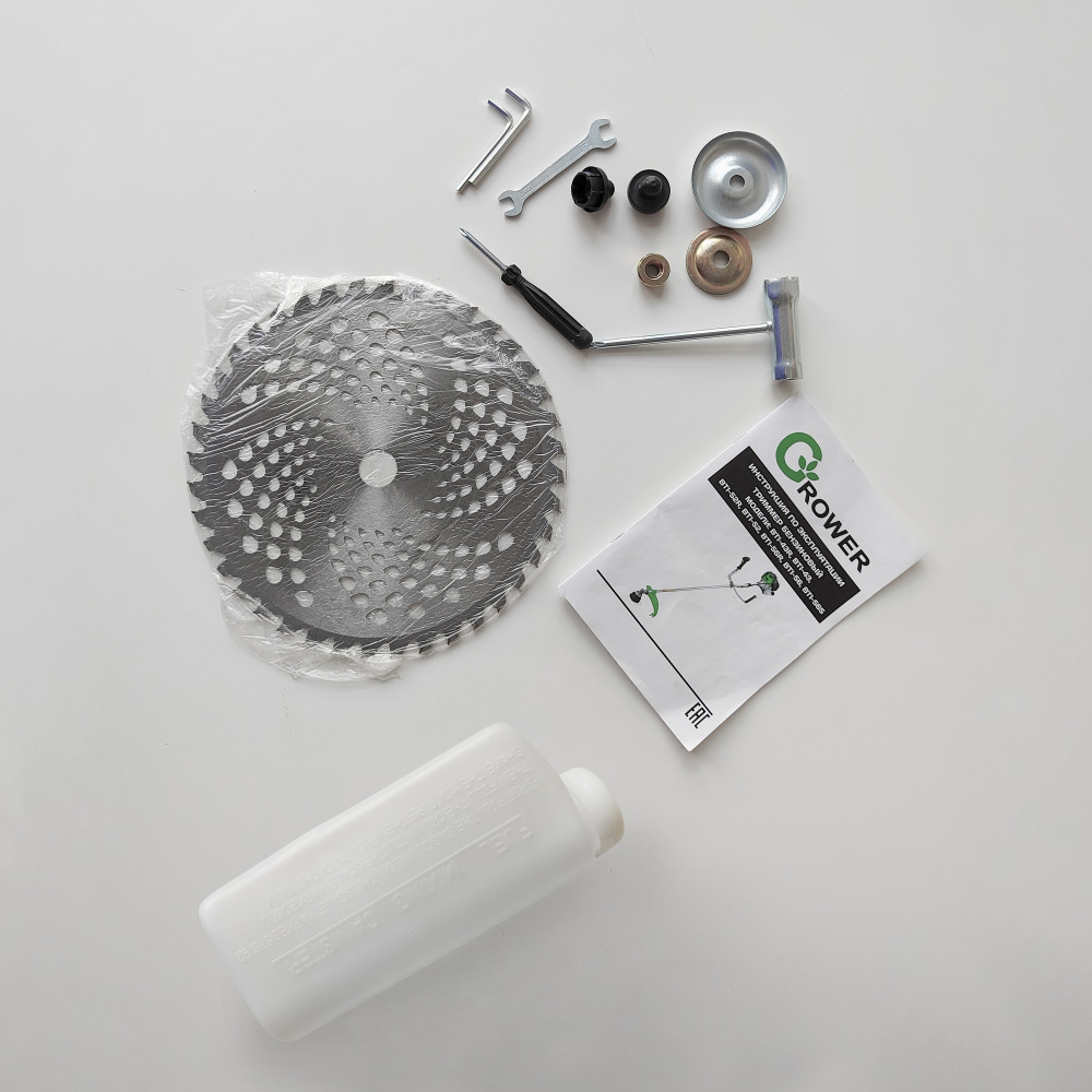 Бензотриммер Grower BTI-56R 3000 V-56см3 двух-ный двиг 3,0 кВт (нож3Т+леска) штанга разбор.