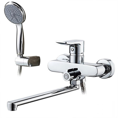 Смеситель для ванны однорыч. 35мм излив - 300мм дивертор в корп. Латунь Хром Ledeme L2234