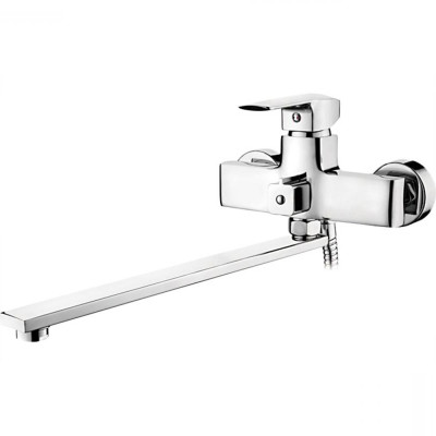 Смеситель для ванны однорыч. 35мм длин. излив дивертор в корп. Латунь Хром Ledeme L2258