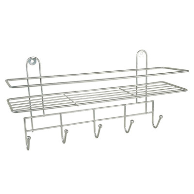 Полка 1-ярусная RUS-385015 в ванную прямая хром