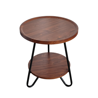 Стол МДФ журнальный 50*50*52 см 2-х ярусный рама металл черный орех Baizheng Стол МДФ журнальный 50*50*52 см 2-х ярусный рама металл черный орех Baizheng