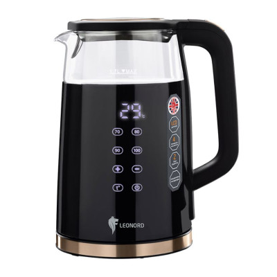 Чайник пластиковый электрический 1,7 л 2.2 кВт 4 реж LCD диспл черный LE- 1511 Leonord Чайник пластиковый электрический 1,7 л 2.2 кВт 4 реж LCD диспл черный LE- 1511 Leonord