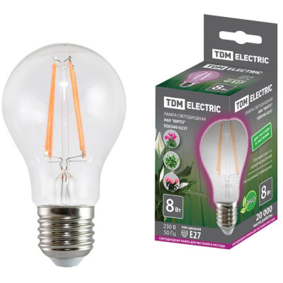 Фито лампа светодиодная для роста растений Е27  8Вт E27-CL 60*108 мм TDM