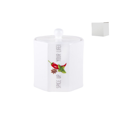 Банка фарфоровая  600 мл для сыпучих продуктов Home made Коралл