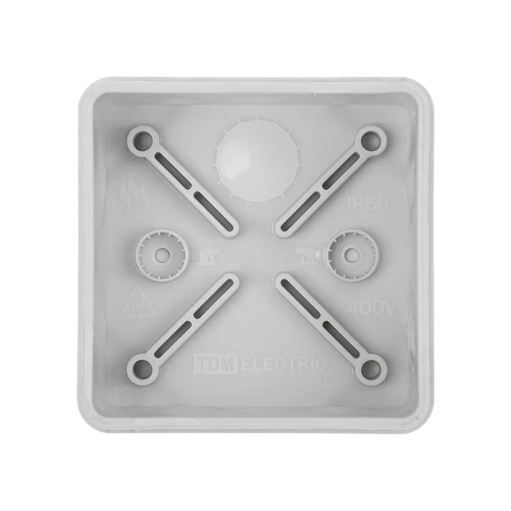 Коробка распаячная ОП 80х80х40 мм, IP66, 8 вх., серая, инд. штрихкод TDM