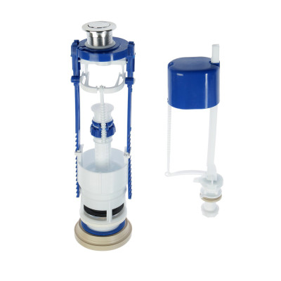 Арматура для унитаза РБМ (Тула)  нижняя подводка, кнопка хром АС-17.1М