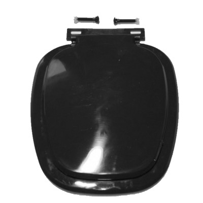 Сиденье для унитаза жесткое Акваком 40*35*4см прямое пластик регулир. крепление черный