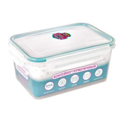 Контейнер пластиковый 1,6 л герметичный прямоугольный прозрачный Violet Контейнер пластиковый 1,6 л герметичный прямоугольный прозрачный Violet