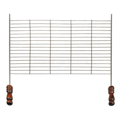 Сетка из нерж стали 50*40 см на мангал с дер ручкой