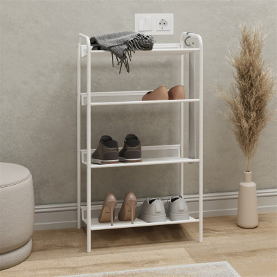 Подставка металлическая для обуви 4-х ярусная 45*26*79,5 см белый Женева 14 ЗМИ