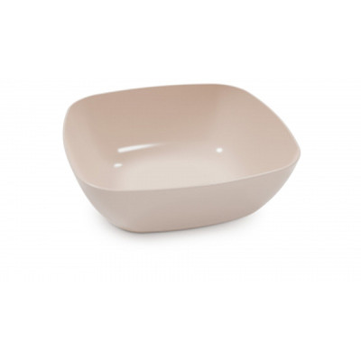 Тарелка пластиковая 16*16*5,5 см глубокая бежевый Квадро Альтернатива