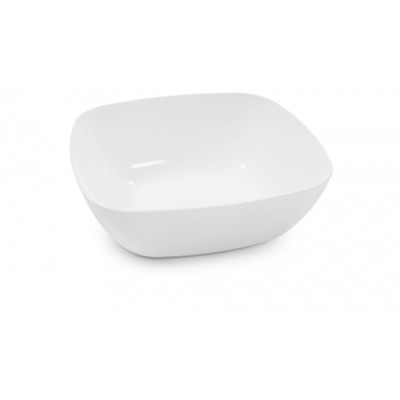 Тарелка пластиковая 16*16*5,5 см глубокая белый Квадро Альтернатива