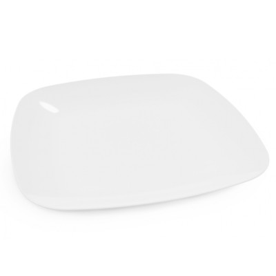 Тарелка пластиковая 22*20*2 см плоская белый Квадро Альтернатива