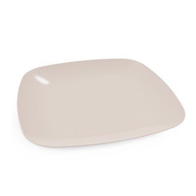 Тарелка пластиковая 22*22*2 см плоская бежевый Квадро Альтернатива