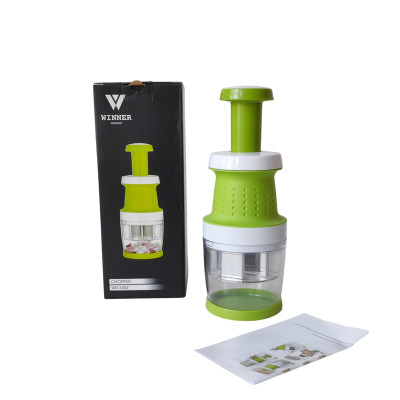 Измельчитель пластиковый 160 мл 8,5*23 см ручка-толкатель бело-зеленый Winner Измельчитель пластиковый 160 мл 8,5*23 см ручка-толкатель бело-зеленый Winner
