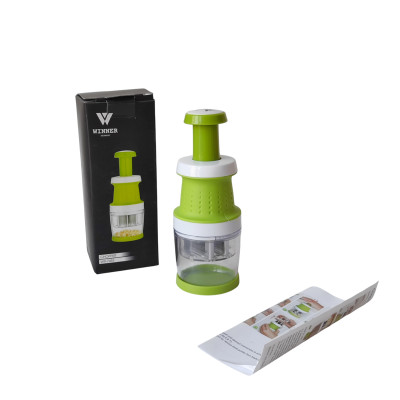 Измельчитель пластиковый 68 мл 6,2*16,6 см ручка-толкатель бело-зеленый Winner Измельчитель пластиковый 68 мл 6,2*16,6 см ручка-толкатель бело-зеленый Winner