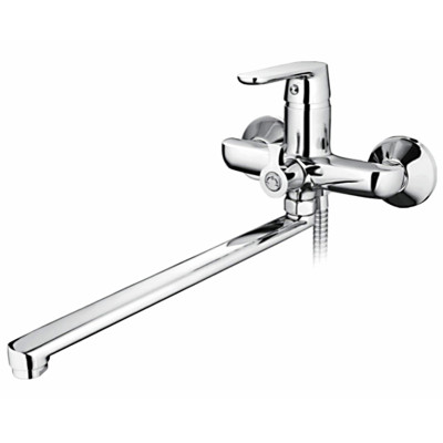 Смеситель для ванны однорыч. 35мм длин. излив дивертор в корп. Латунь Хром Ledeme L2277