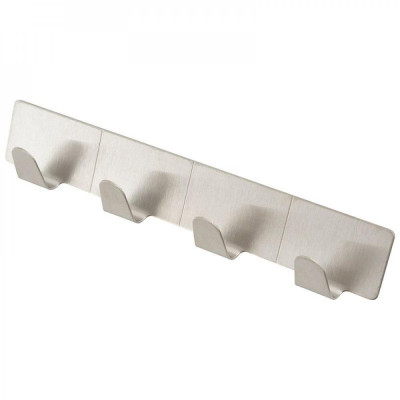 Крючок нерж сталь 2,5*16 см 4 крючка самоклеящийся хром SSH-02 Рыжий Кот