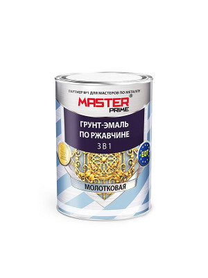 Грунт-эмаль по ржавчине 3 в 1 молотковая голубая полуматовая 0.9 л FARBITEX ПРОФИ MASTER