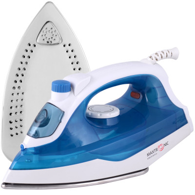 Утюг 1,6 кВт подошва нерж сталь отпаривание паровой удар синий Maxtronic