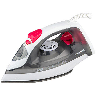 Утюг 1,8 кВт керамическое покрытие пар бело-серый HS-4012 HomeStar