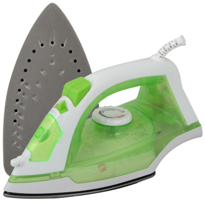 Утюг 1.4 кВт керамическая подошва верт отпаривание удар самоочистка бело-зеленый Maxtronic