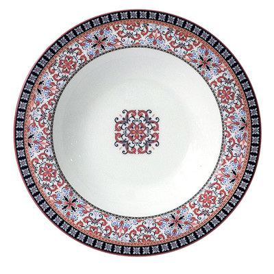 Тарелка фарфоровая суповая 21,5 см 300 мл бело-красный Mauritania Коралл Тарелка фарфоровая суповая 21,5 см 300 мл бело-красный Mauritania Коралл