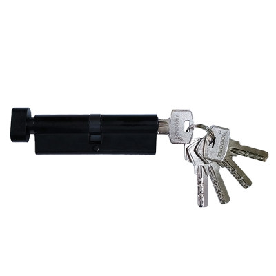 Цилиндровый механизм ЦМВП 100 (50/50) сплав ЦАМ 5 ключей (черный матовый) Trodos