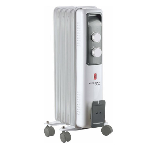 Радиатор масляный 1 кВт 5 секций колеса бело-серый Cube EN-2605 Engy