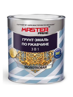 Грунт-эмаль по ржавчине 3в1 алкидная FARBITEX PROFI MASTER голубая полуматовая молотковая 0,9л Грунт-эмаль по ржавчине 3в1 алкидная FARBITEX PROFI MASTER голубая полуматовая молотковая 0,9л