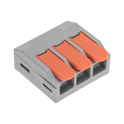 Универсальная клемма СМК 222-613/221-613, 3-проводная серая 0,5-4/6 мм² REXANT Универсальная клемма СМК 222-613/221-613, 3-проводная серая 0,5-4/6 мм² REXANT