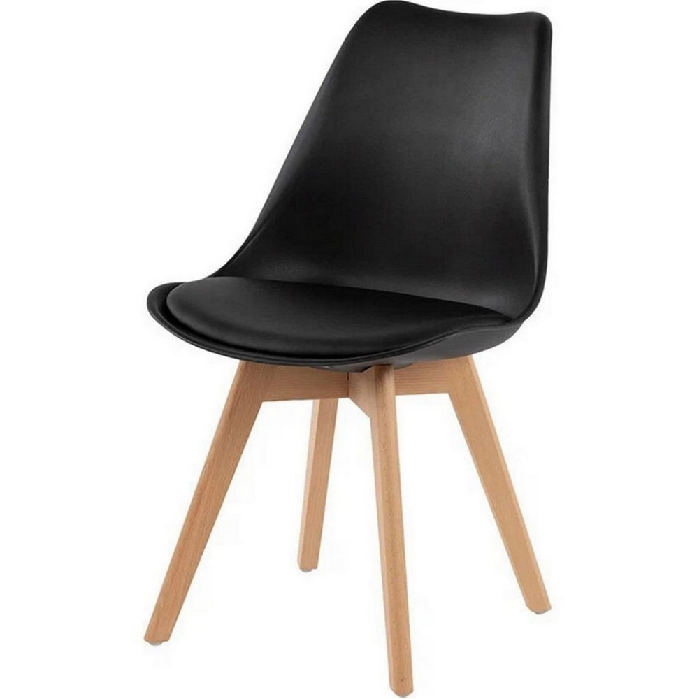 Стул Baizheng 46×49×82 см, полипропилен, мягкое сиденье, черный, до 120 кг