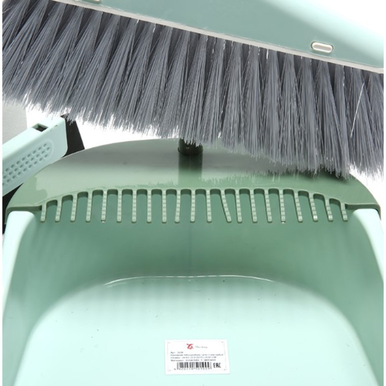 Фото Набор пластиковый для уборки веник + совок + швабра пластик ручка зеленый Baizheng