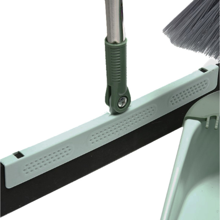 Изображение Набор пластиковый для уборки веник + совок + швабра пластик ручка зеленый Baizheng